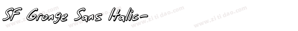 SF Grunge Sans Italic字体转换